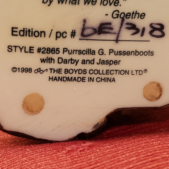 Vtg 98 Boyd's Bear Purrcilla Pussenboots Knitting - Picture 8 of 8